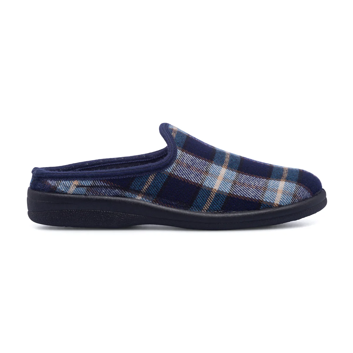 Pantofole da uomo blu con fantasia scozzese Italia Trend