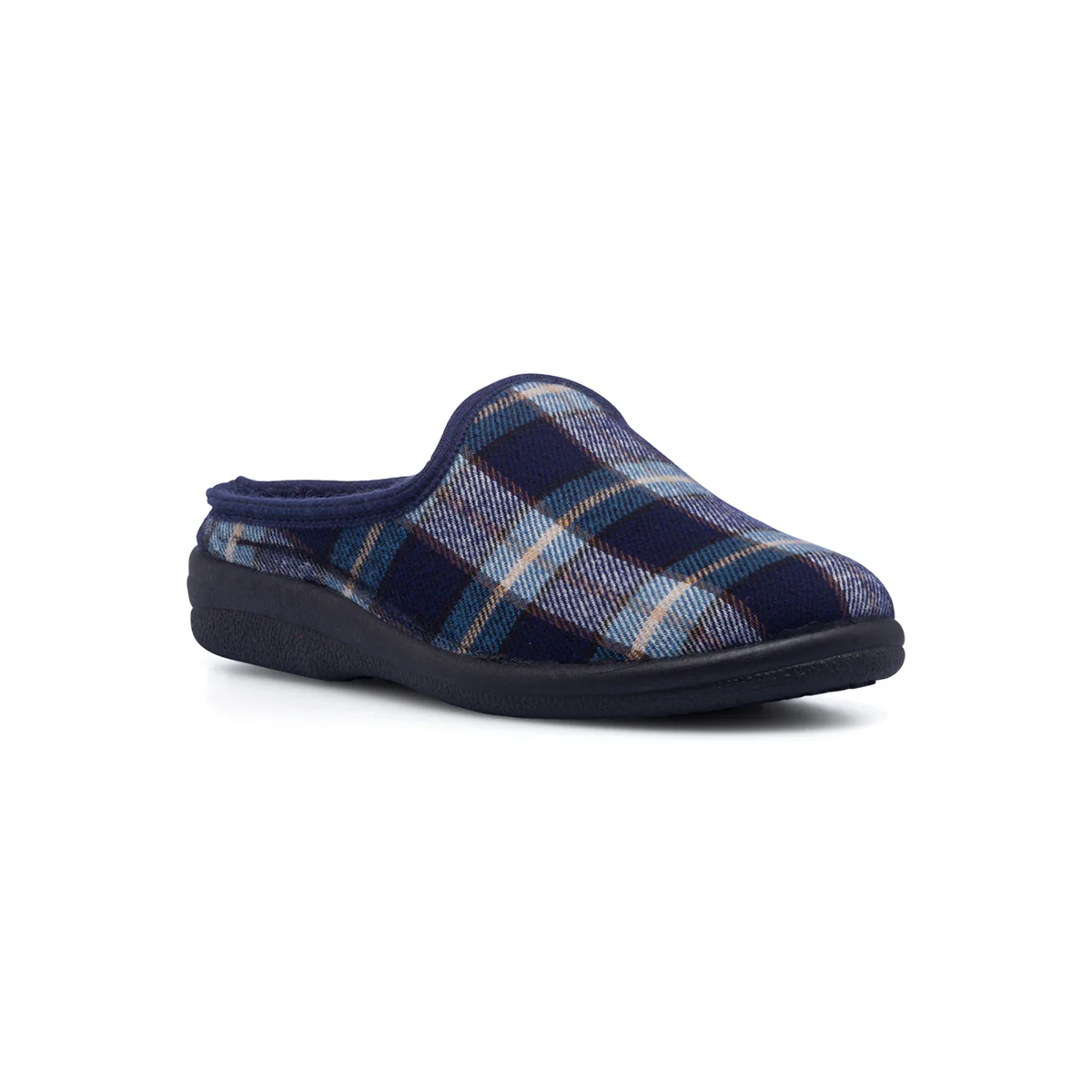 Pantofole da uomo blu con fantasia scozzese Italia Trend - Image 2