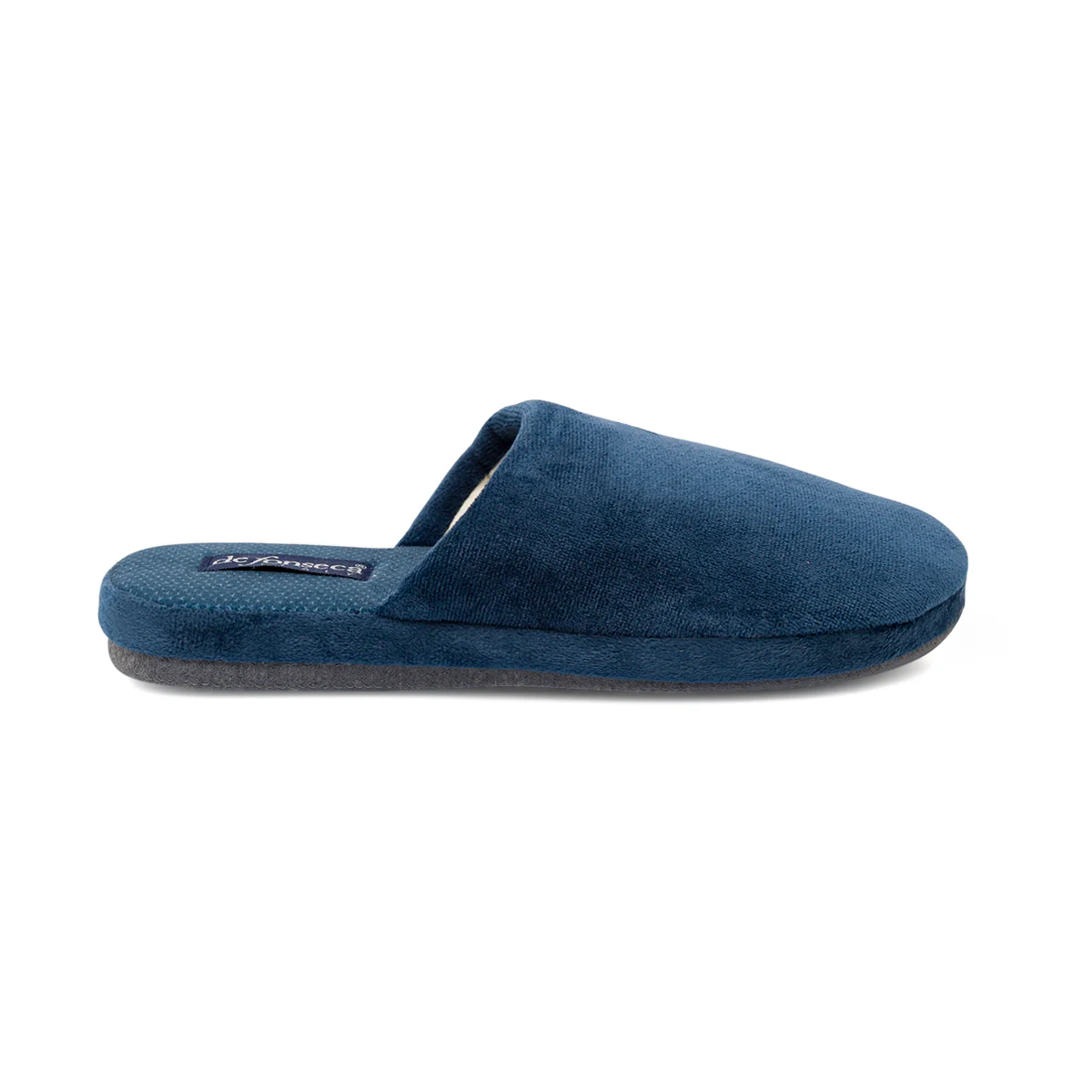 Pantofole da uomo blu De Fonseca in morbido tessuto effetto ciniglia