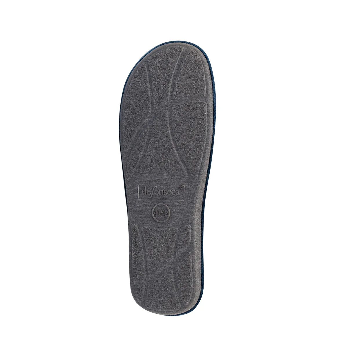 Pantofole da uomo blu De Fonseca in morbido tessuto effetto ciniglia - Image 4