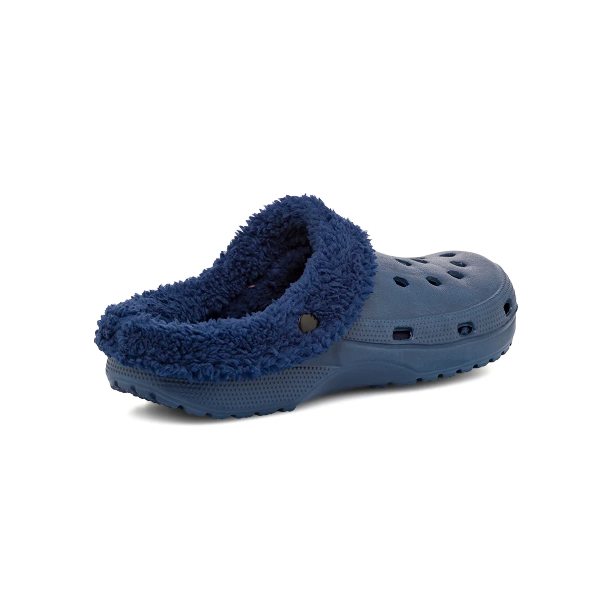 Pantofole da uomo blu in gomma con interno in finto pelo Feetty - Image 3