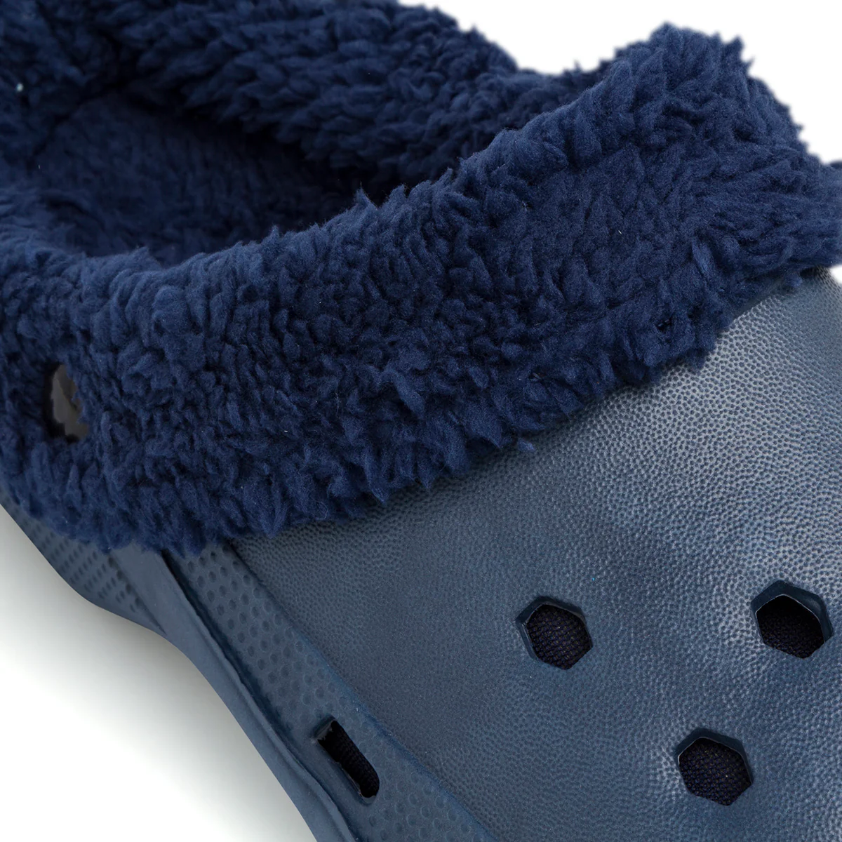 Pantofole da uomo blu in gomma con interno in finto pelo Feetty - Image 5