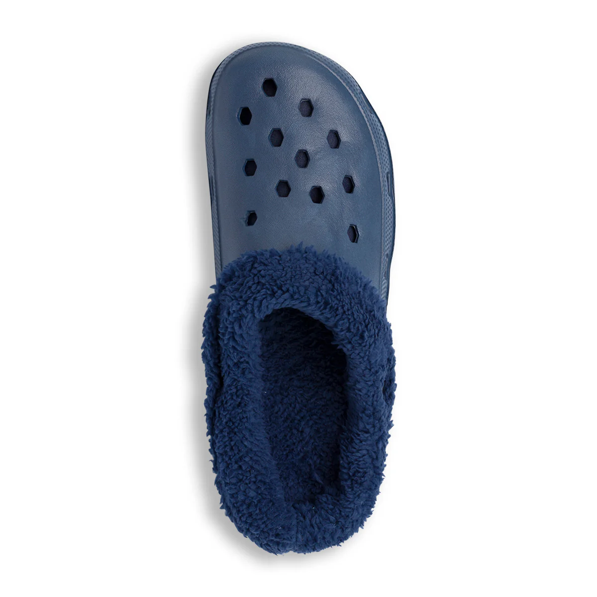 Pantofole da uomo blu in gomma con interno in finto pelo Feetty - Image 6