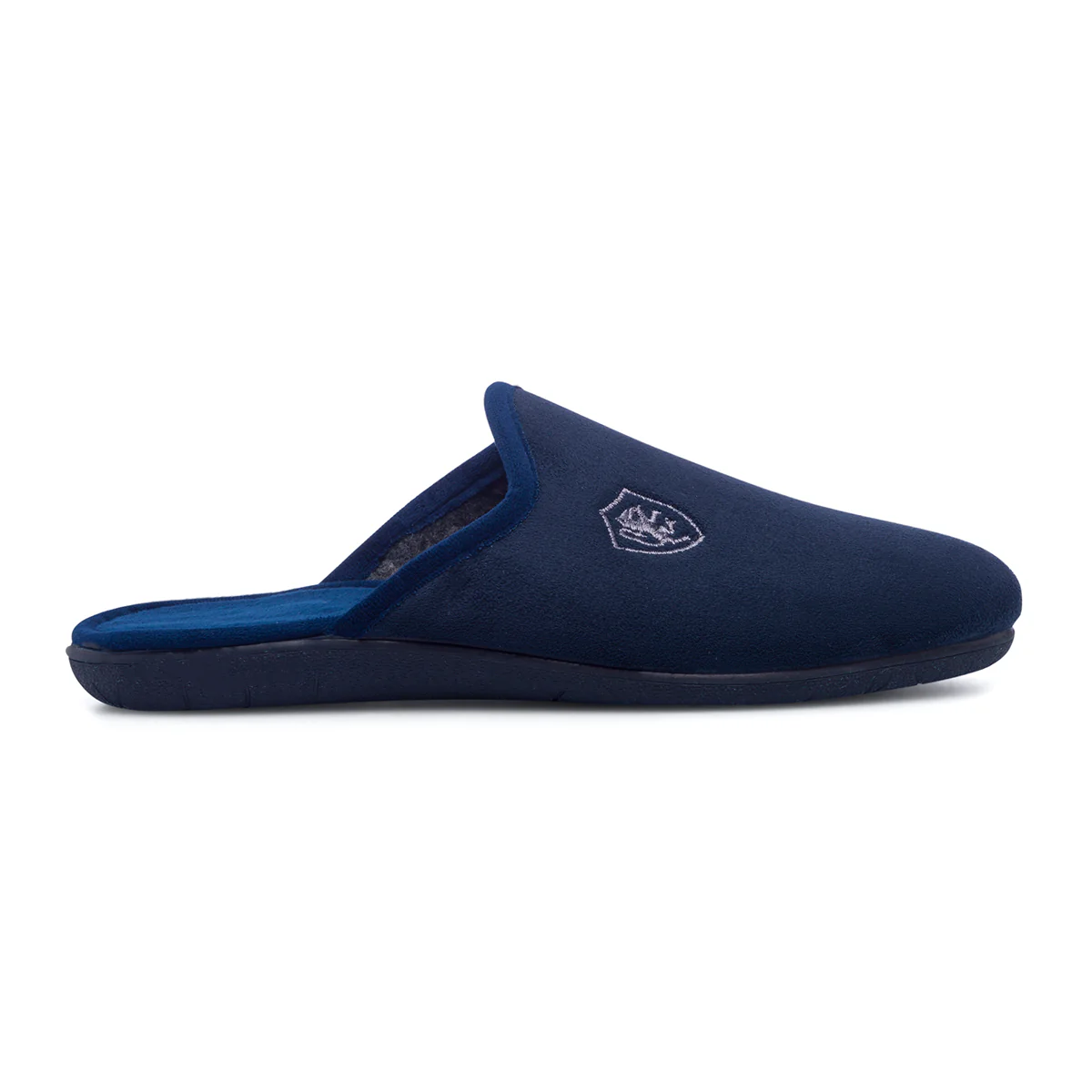 Pantofole da uomo blu in tessuto Natural Confort