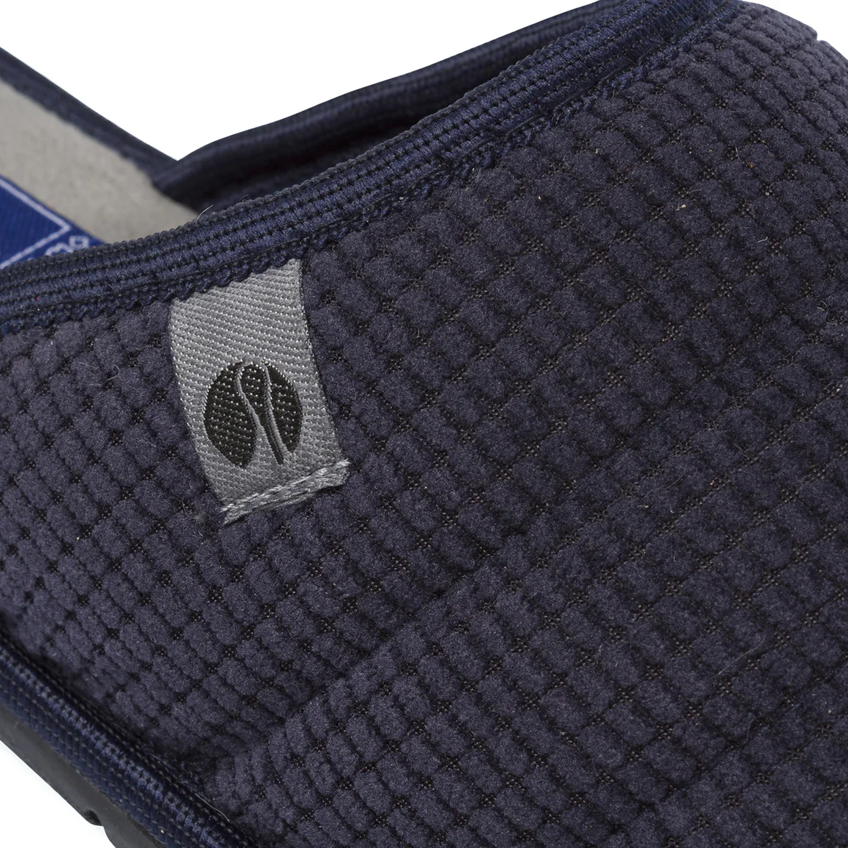 Pantofole da uomo blu Inblu in tessuto trapuntato morbido - Image 3