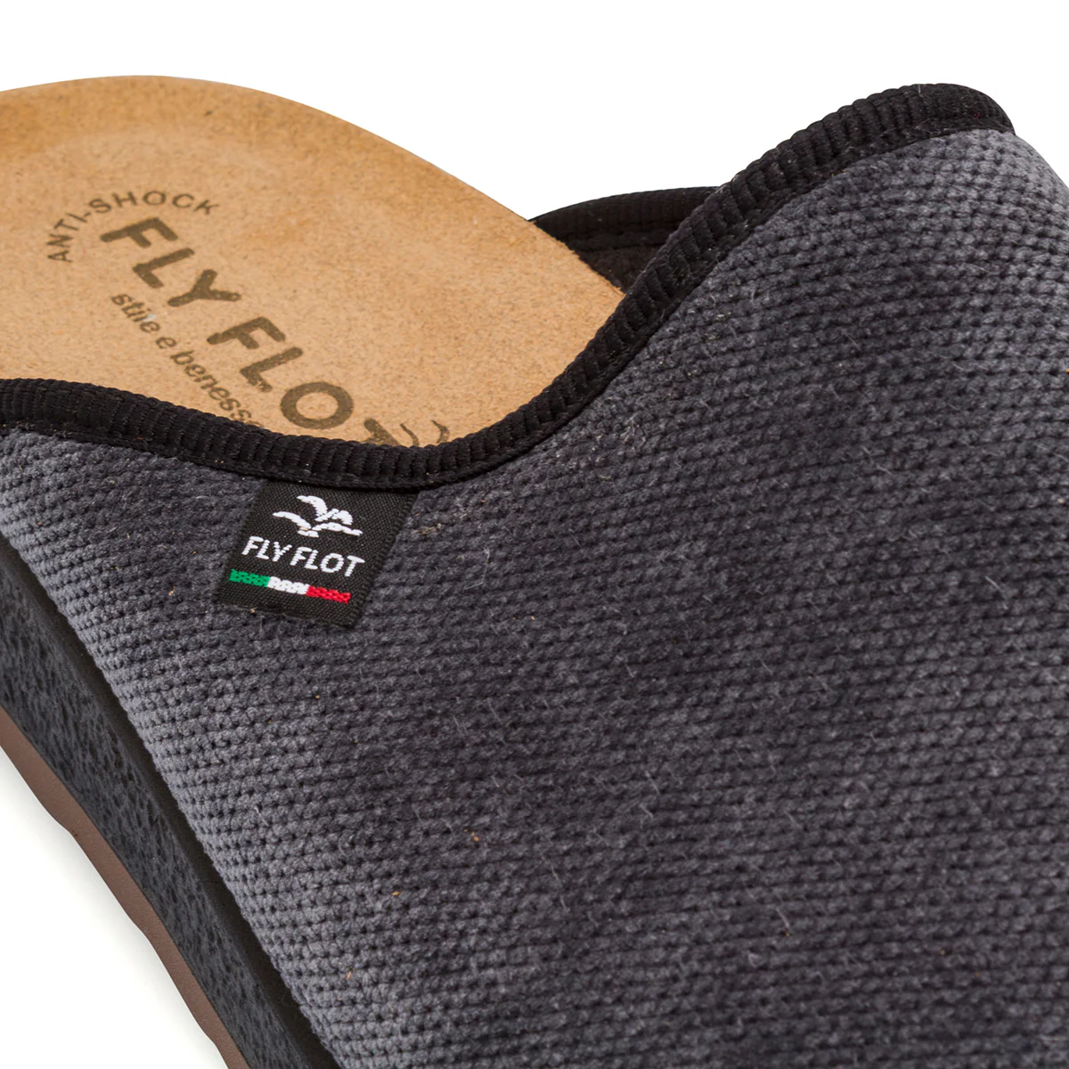 Pantofole da uomo Fly Flot grigie in tessuto anatomiche e anti-shock - Image 5