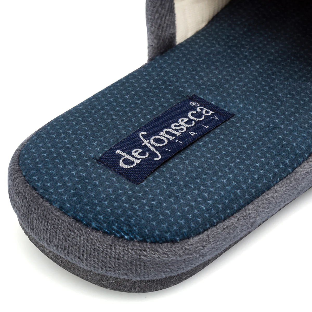 Pantofole da uomo grigie De Fonseca in tessuto con soletta a contrasto - Image 5