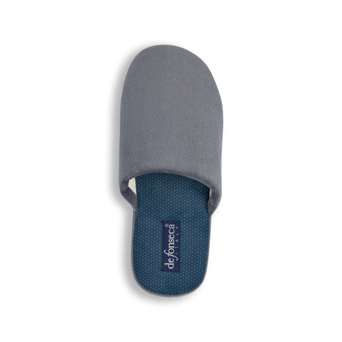 Pantofole da uomo grigie De Fonseca in tessuto con soletta a contrasto - Image 6