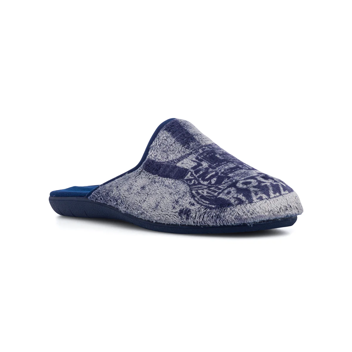 Pantofole da uomo grigie e blu in tessuto Natural Confort - Image 2
