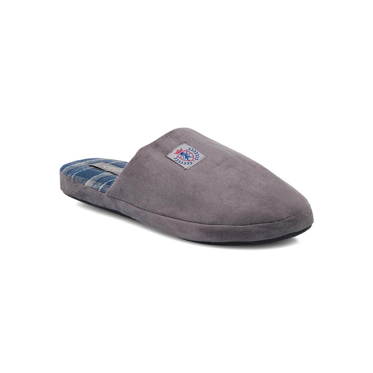 Pantofole da uomo grigie Griff con soletta a fantasia tartan - Image 2