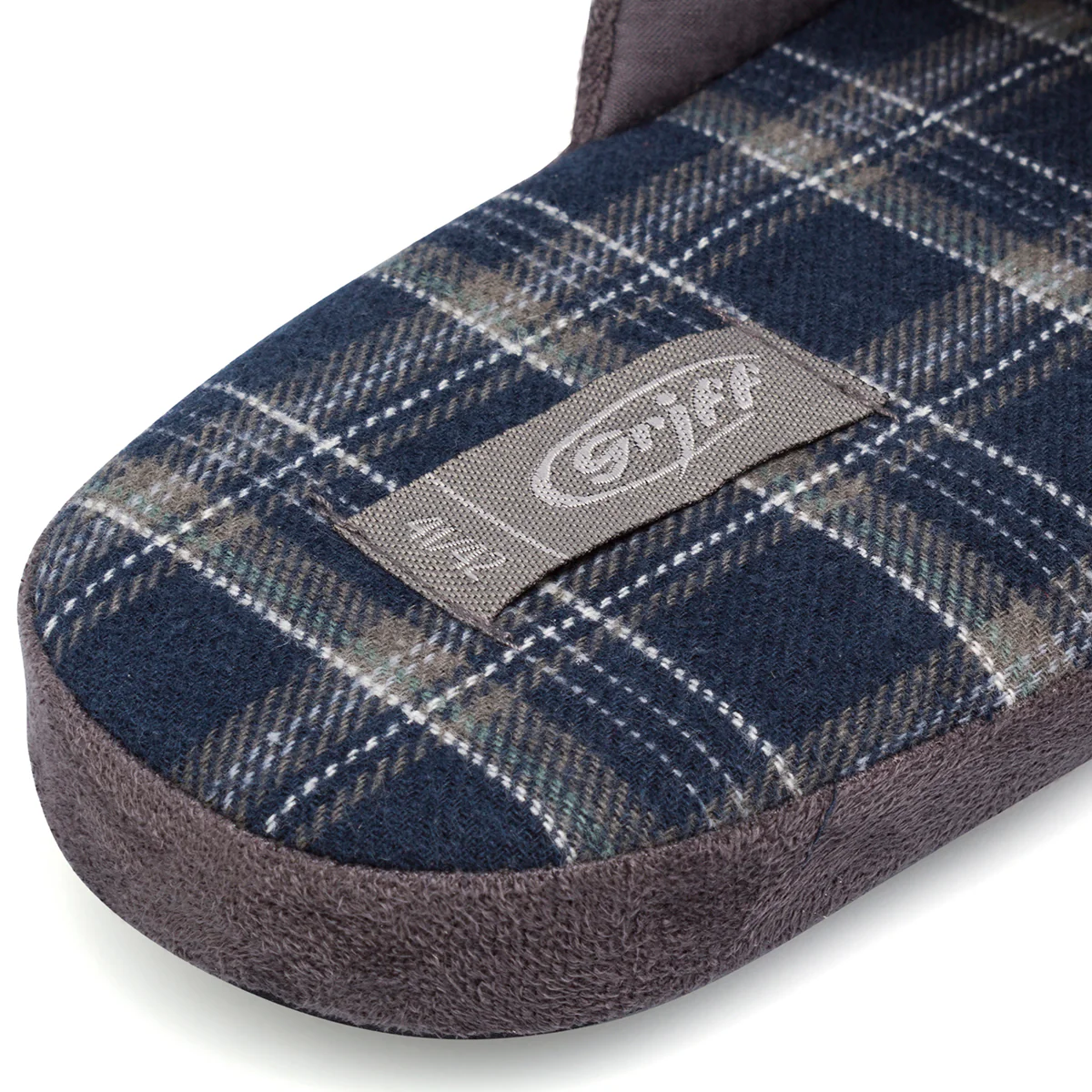 Pantofole da uomo grigie Griff con soletta a fantasia tartan - Image 5