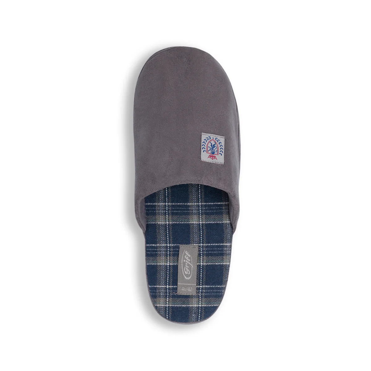 Pantofole da uomo grigie Griff con soletta a fantasia tartan - Image 6