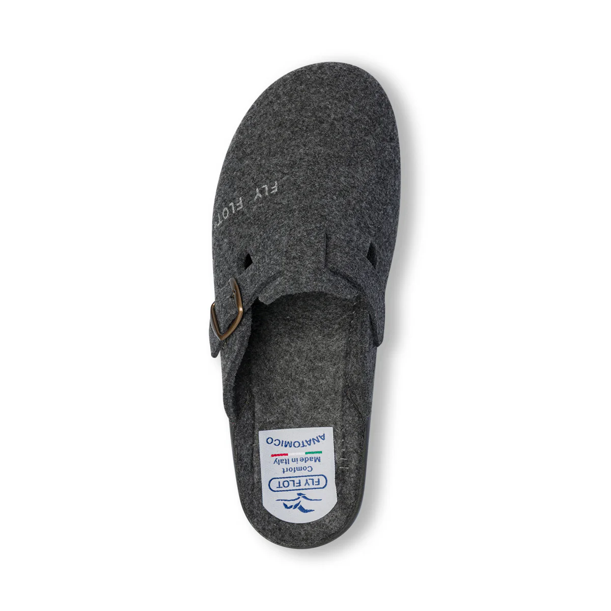 Pantofole da uomo grigie in tessuto Fly Flot - Image 8