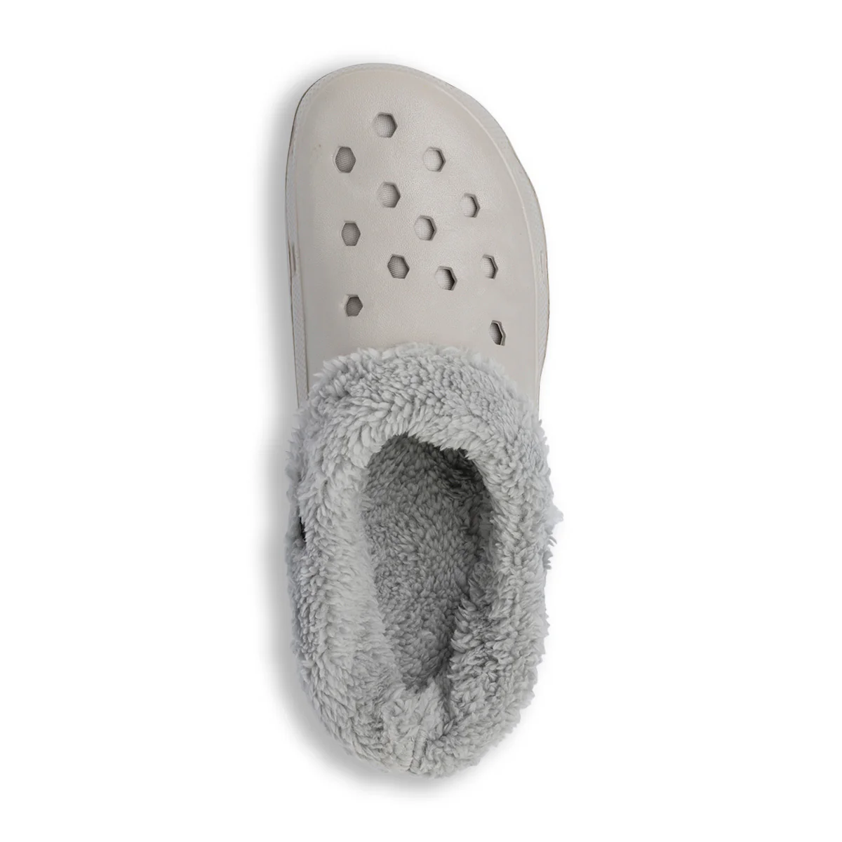 Pantofole da uomo grigio chiaro in gomma con interno in finto pelo Feetty - Image 6