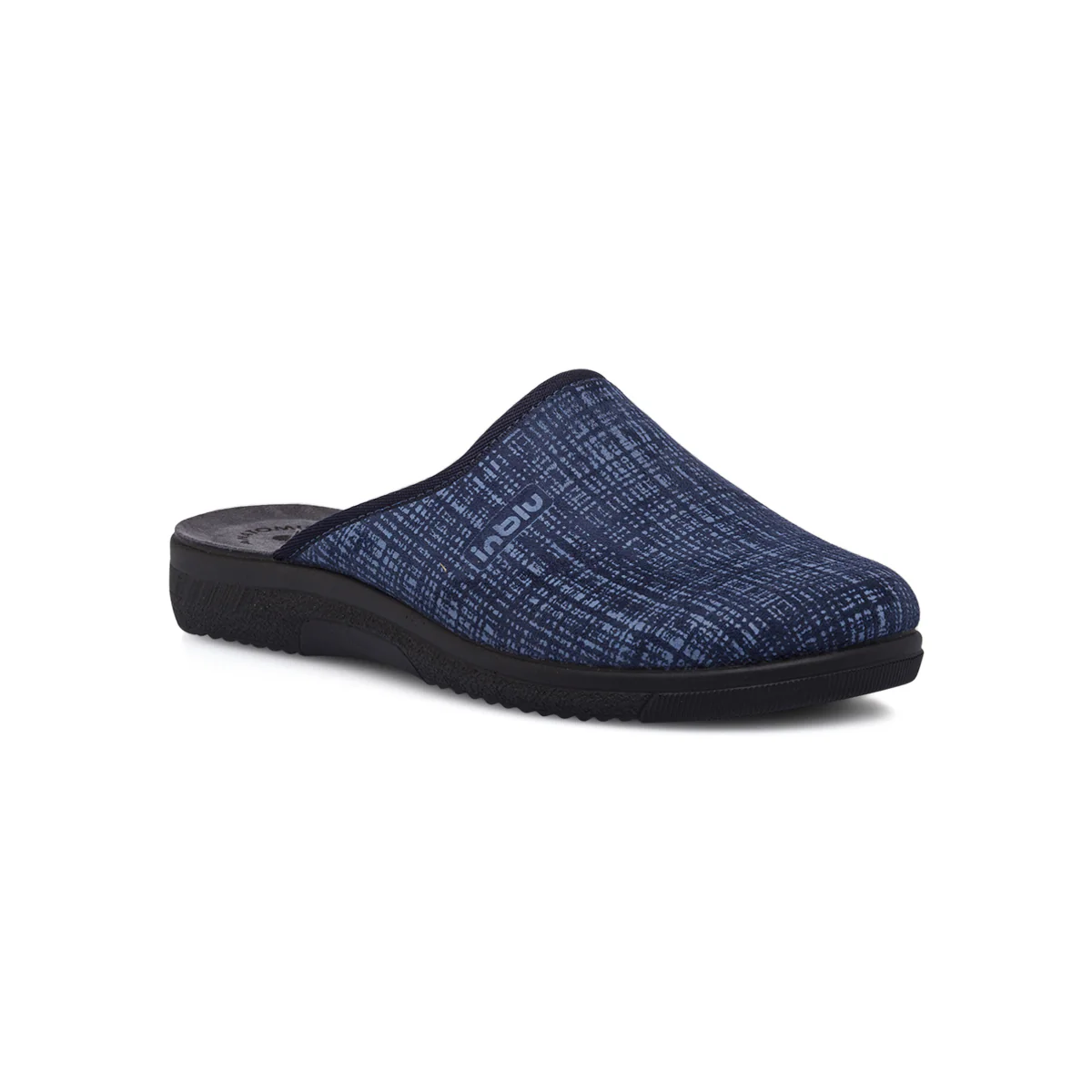 Pantofole da uomo Inblu blu in tessuto confortevole con suola in gomma - Image 3