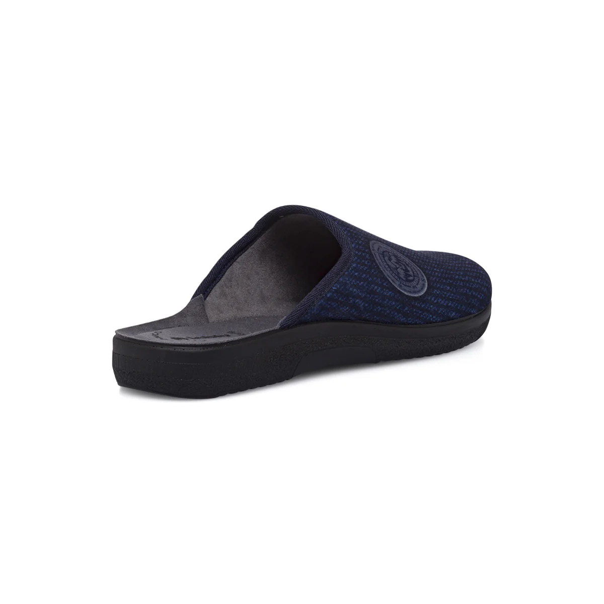 Pantofole da uomo Inblu blu in tessuto morbido con ricamo bussola - Image 4