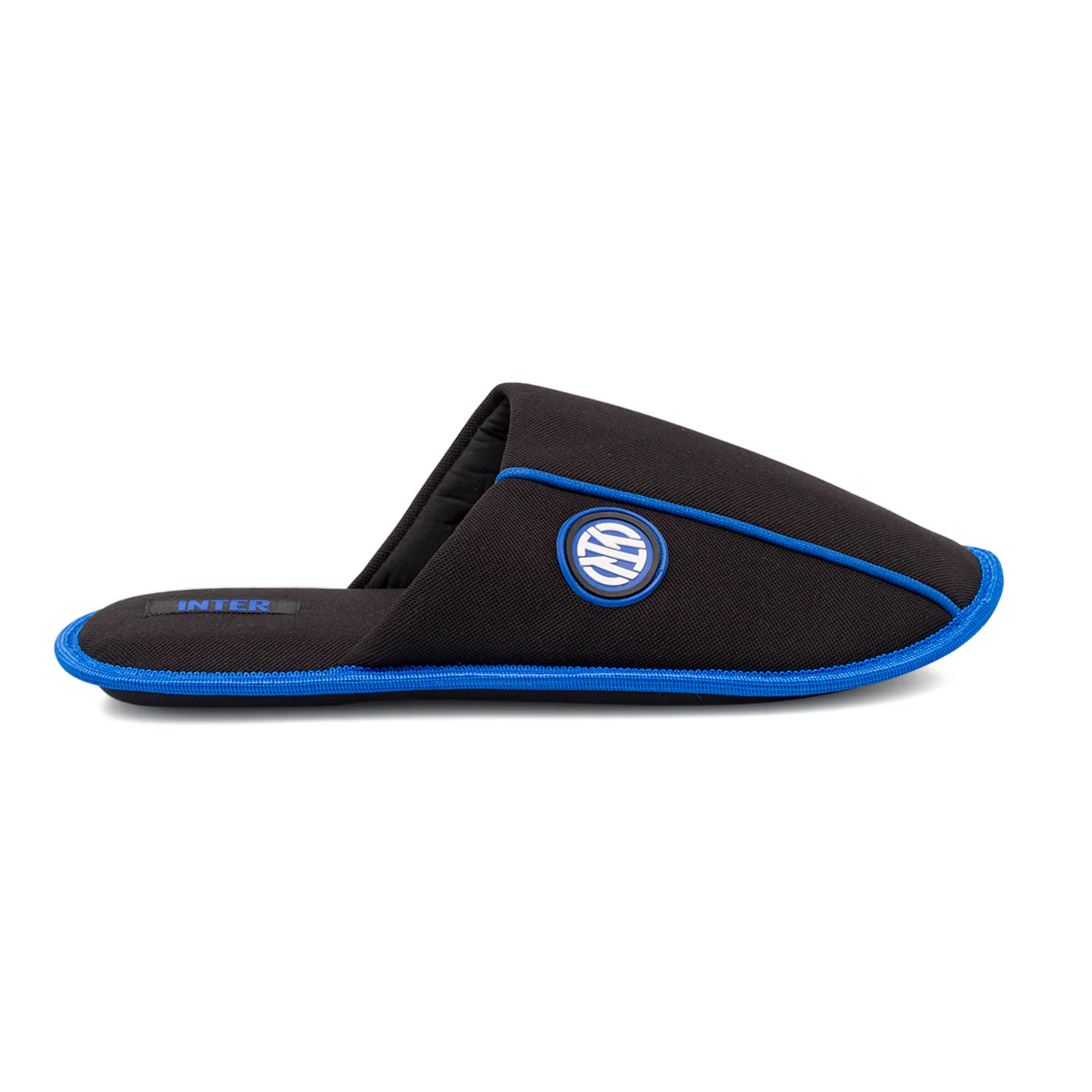 Pantofole da uomo Inter nere con logo e dettagli blu
