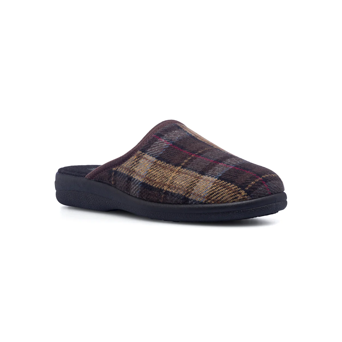 Pantofole da uomo marroni con fantasia scozzese Italia Trend - Image 2