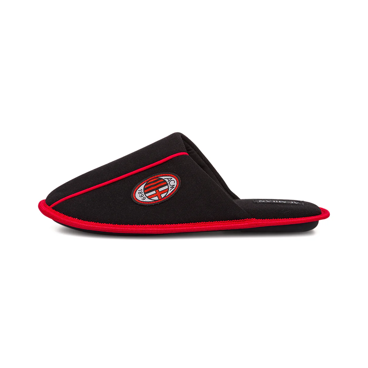 Pantofole da uomo nere con logo Milan - Image 2