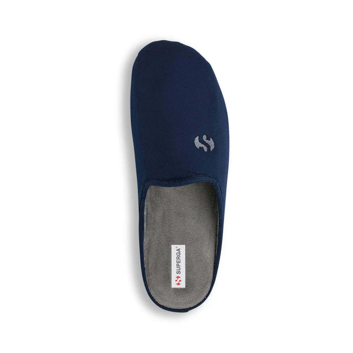 Pantofole da uomo Superga blu in tessuto morbido effetto peluche - Image 4
