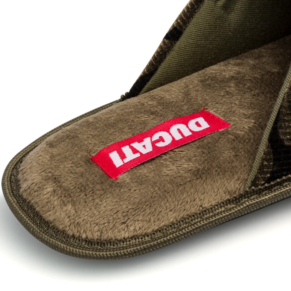 Pantofole da uomo verde militare con logo Ducati - Image 7