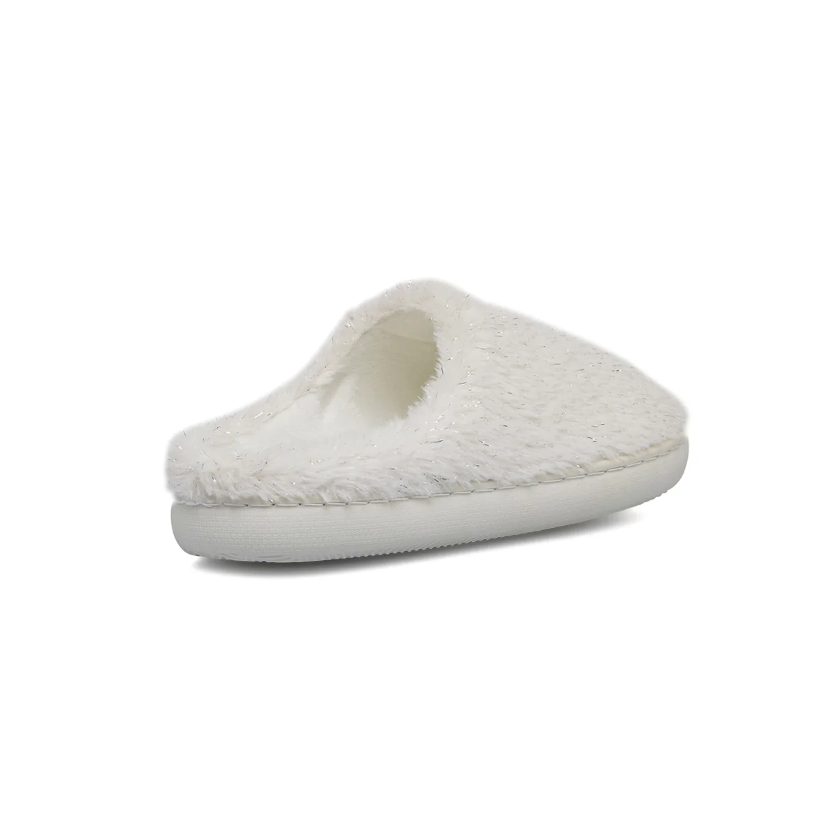 Pantofole donna De Fonseca bianche in ecopelliccia con inserti argento - Image 4