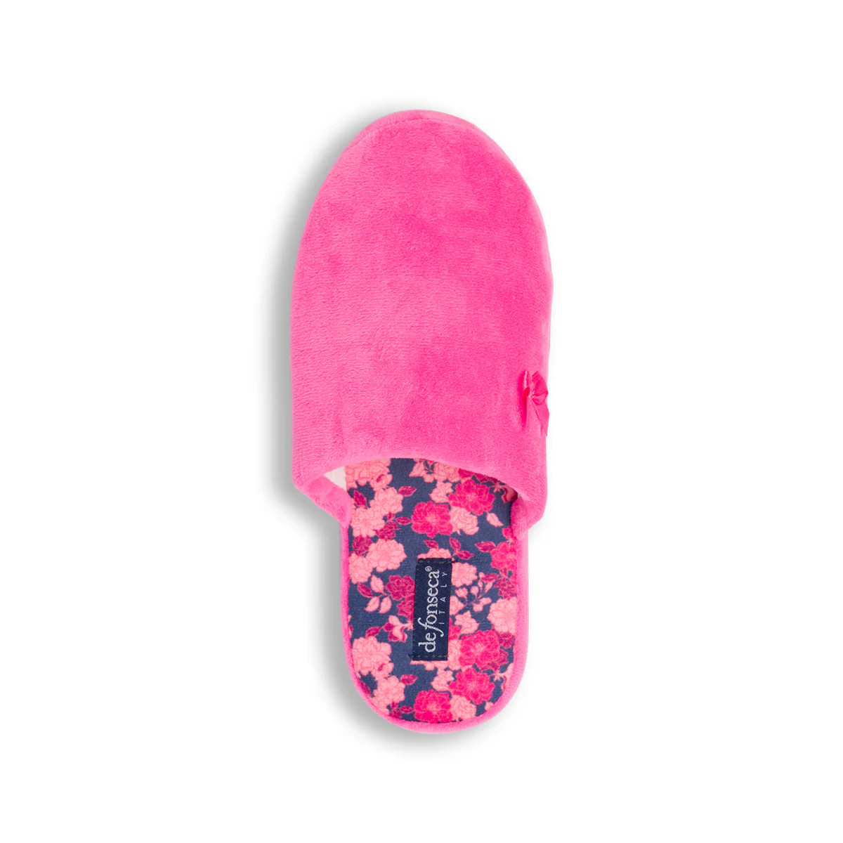 Pantofole donna De Fonseca fucsia effetto peluche e fantasia floreale