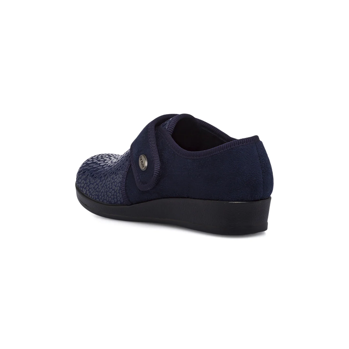 Pantofole donna Fly Flot blu in microfibra elastica con motivo lucido - Image 4