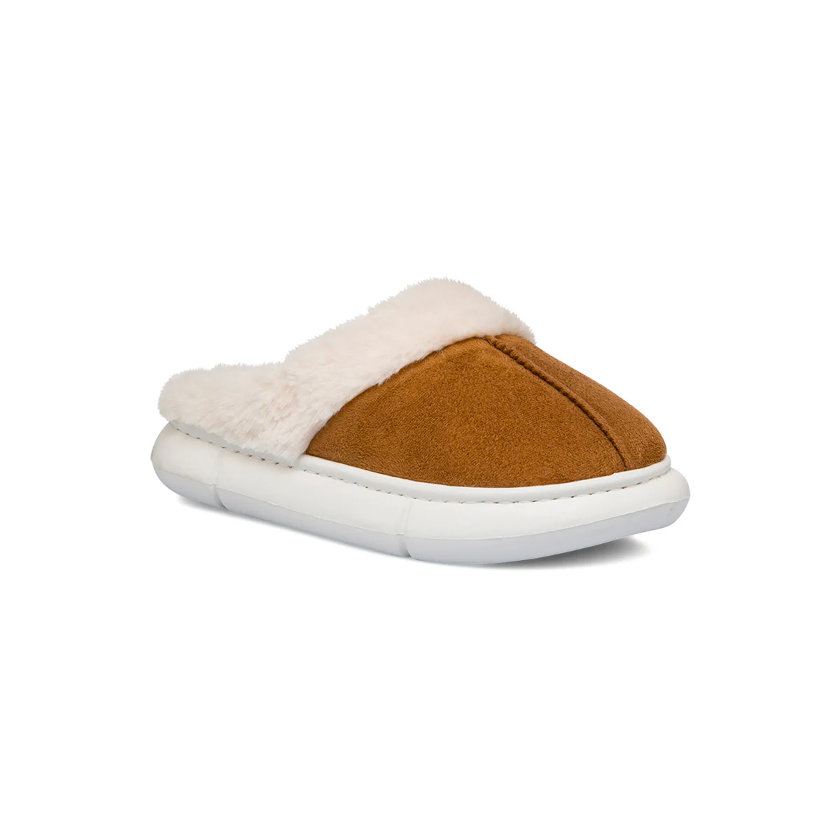 Pantofole effetto scamosciato color cuoio da Donna Jog - Image 3