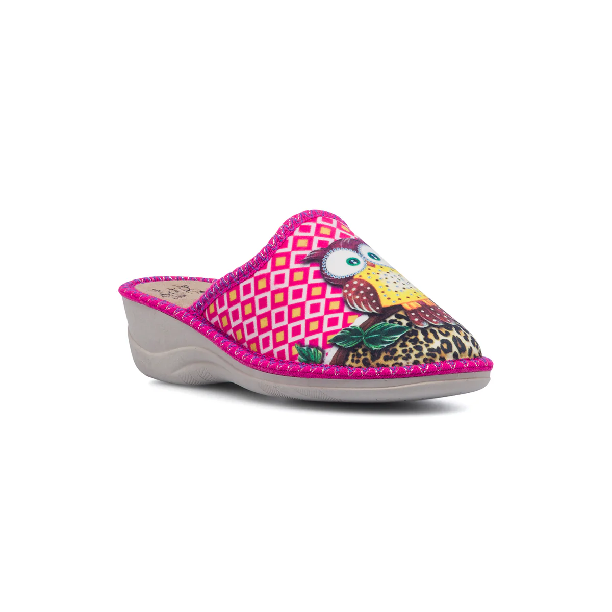 Pantofole fucsia da donna con civetta Edhonè - Image 2