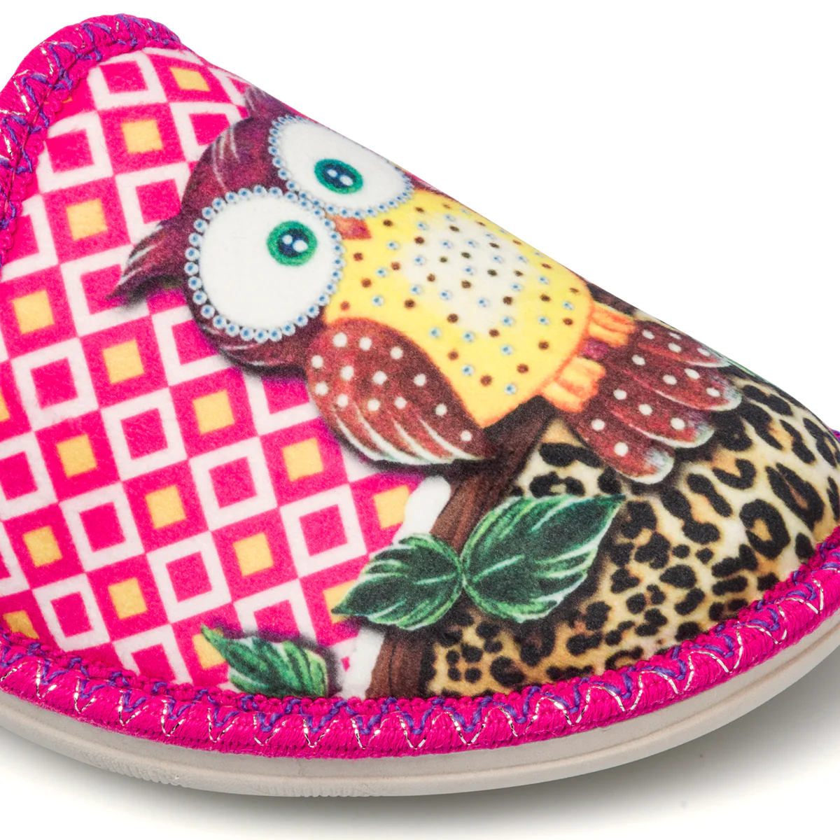Pantofole fucsia da donna con civetta Edhonè - Image 5
