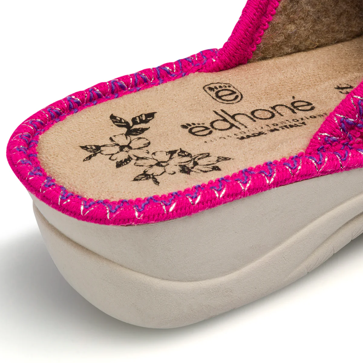 Pantofole fucsia da donna con civetta Edhonè - Image 6