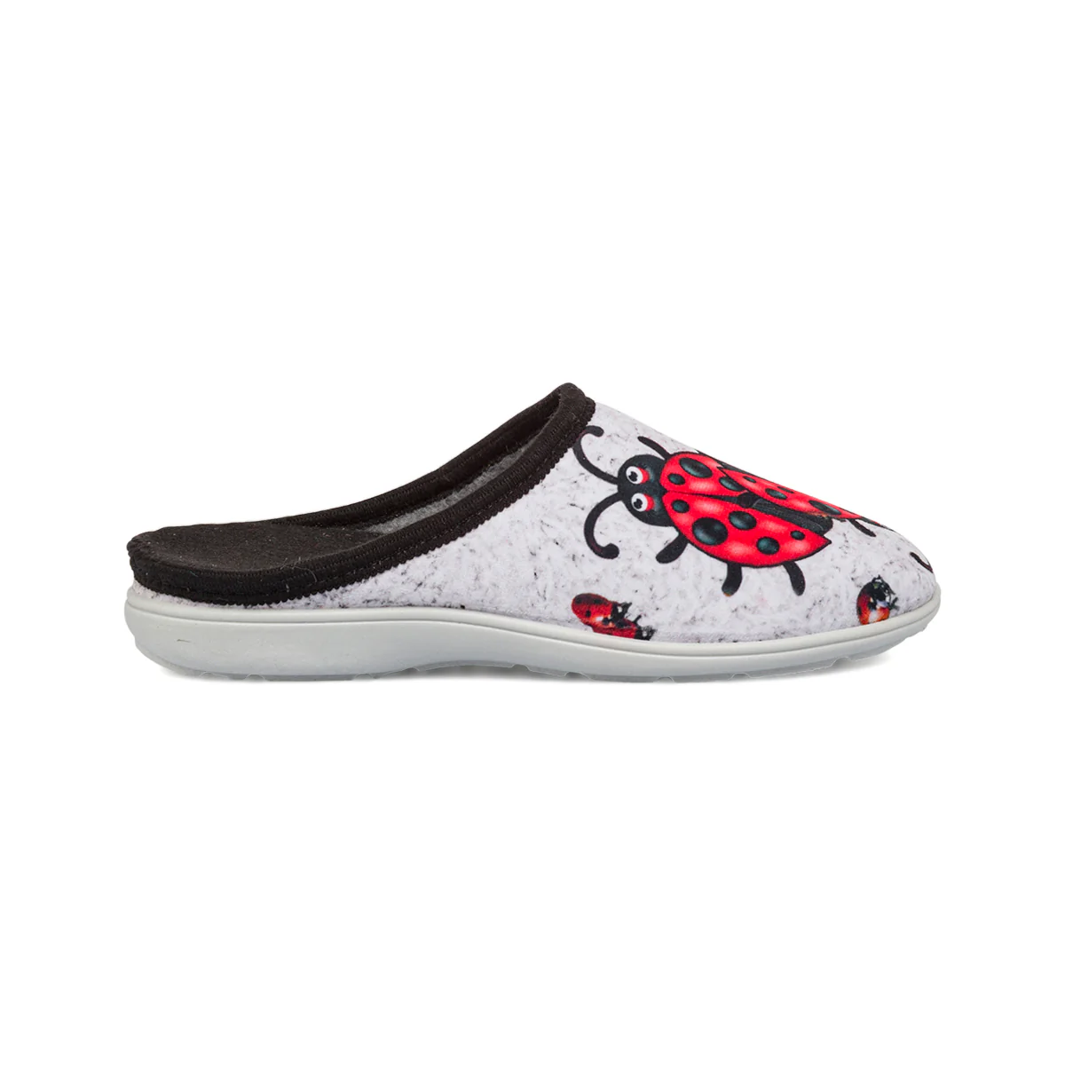 Pantofole grigie con stampa coccinella da Donna Italia Trend