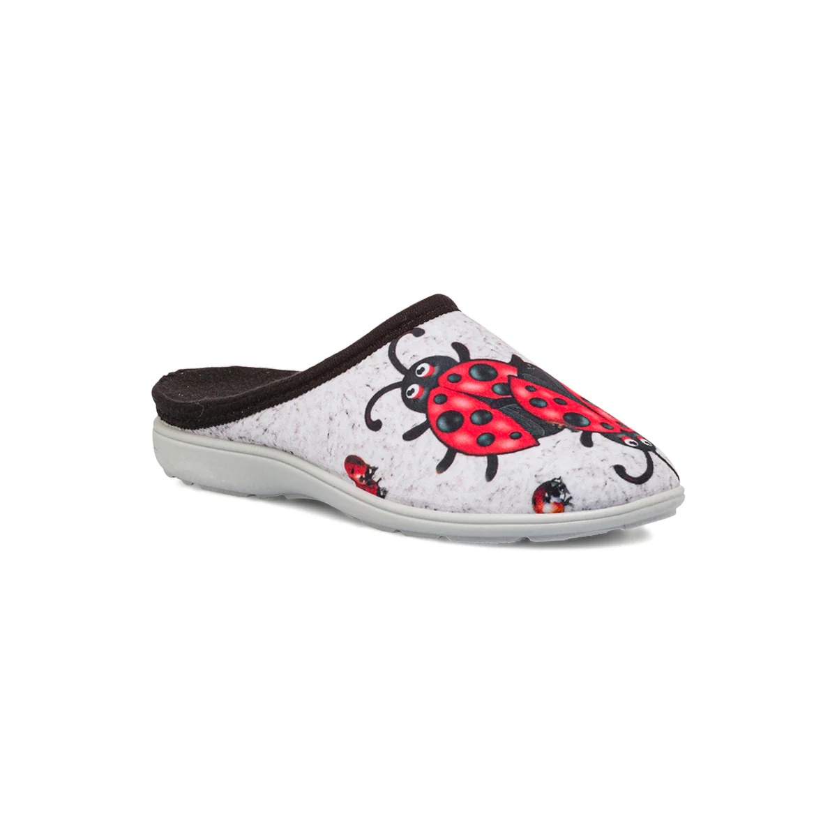 Pantofole grigie con stampa coccinella da Donna Italia Trend - Image 2