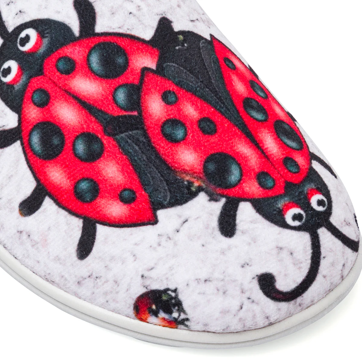 Pantofole grigie con stampa coccinella da Donna Italia Trend - Image 5