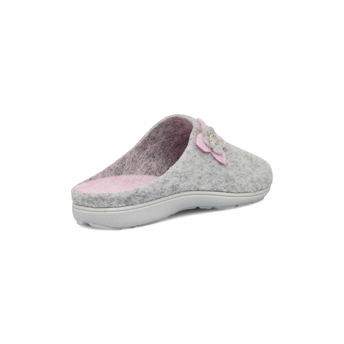 Pantofole grigie da Donna con fiore rosa Italia Trend - Image 3