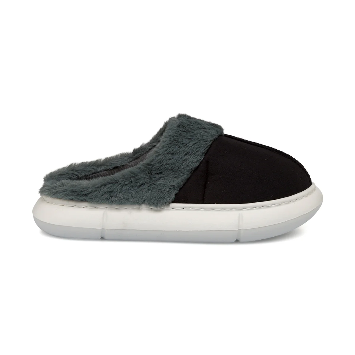 Pantofole grigie da donna con imbottitura e maxi-suola Jog