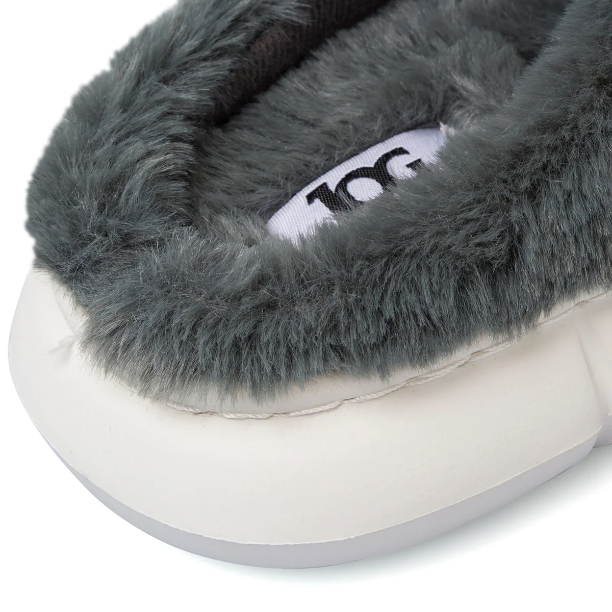 Pantofole grigie da donna con imbottitura e maxi-suola Jog - Image 6