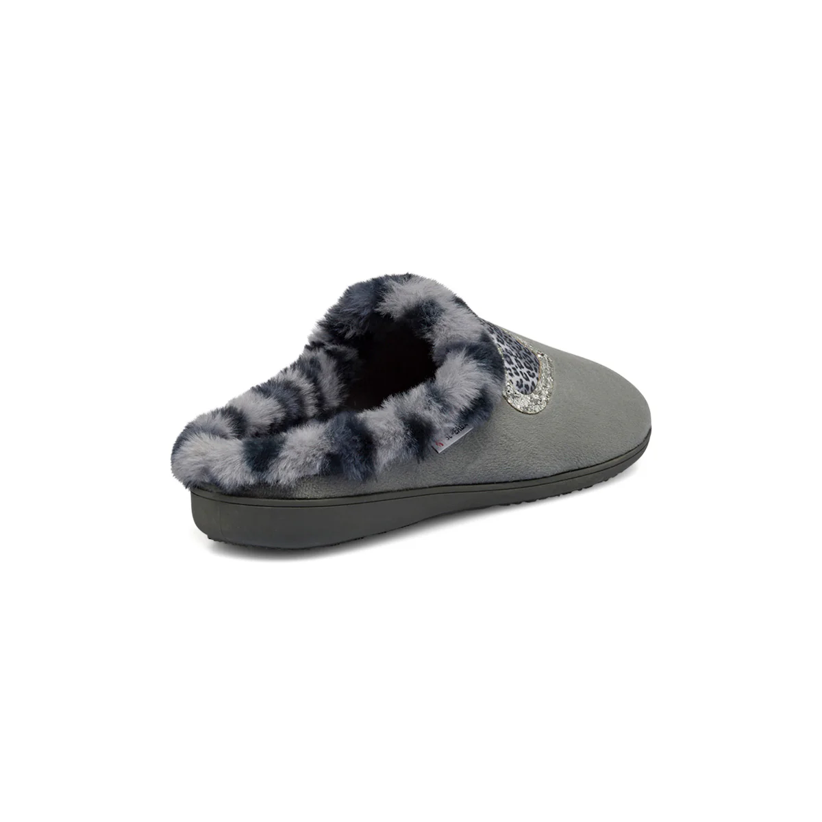 Pantofole grigie da donna con pelliccia sintetica Superga - Image 3