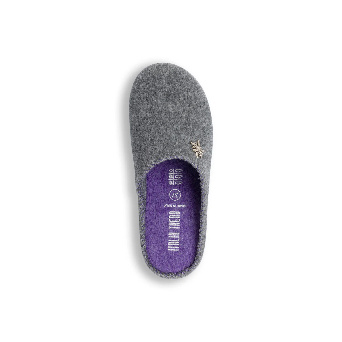 Pantofole grigie da donna con spilletta Italia Trend - Image 7