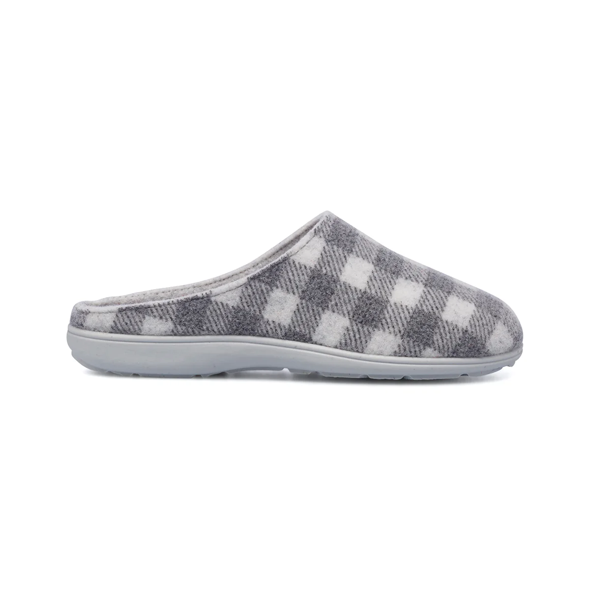 Pantofole grigie da donna in tessuto con fantasia scozzese Italia Trend