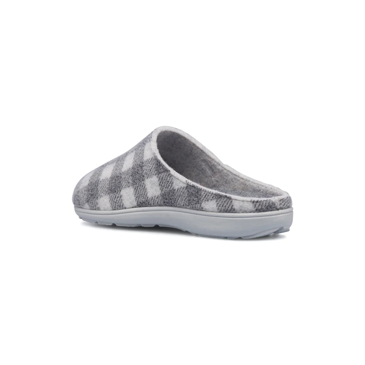 Pantofole grigie da donna in tessuto con fantasia scozzese Italia Trend - Image 3