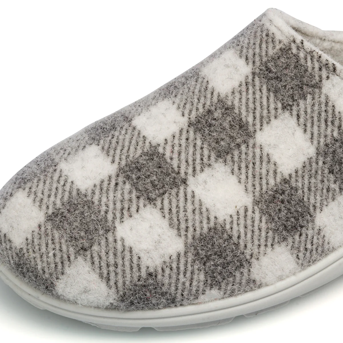 Pantofole grigie da donna in tessuto con fantasia scozzese Italia Trend - Image 5