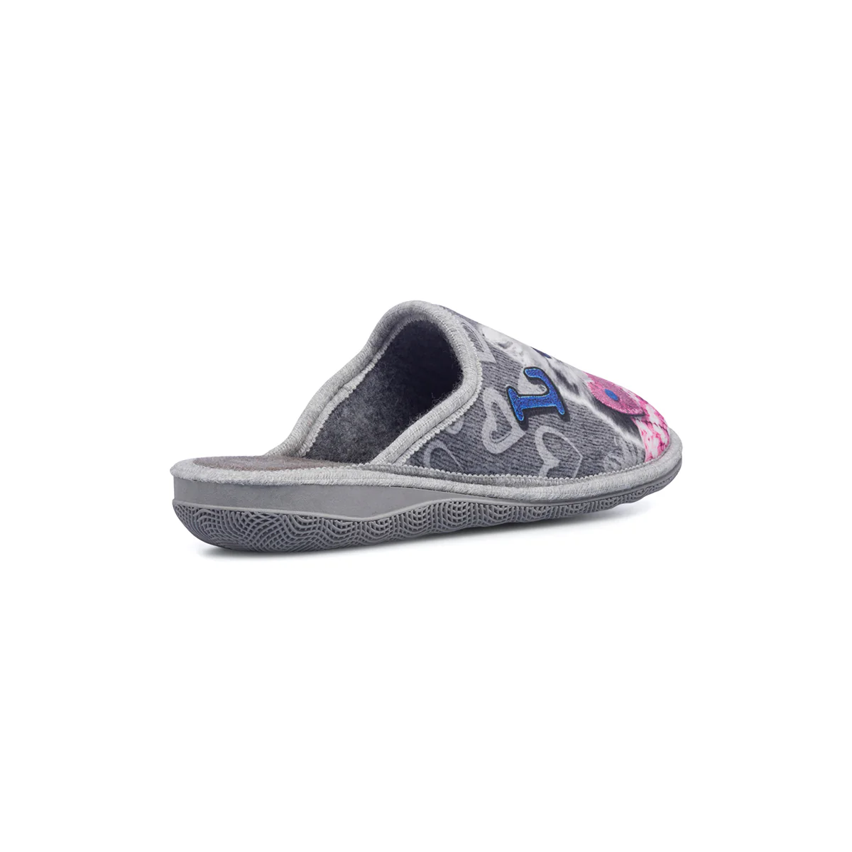 Pantofole grigie da donna in tessuto con gattino Italia Trend - Image 3