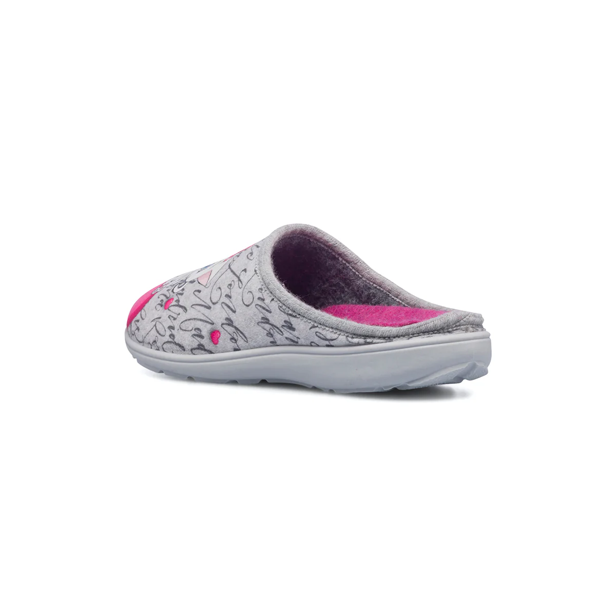 Pantofole grigie da donna in tessuto con gattino Italia Trend - Image 3