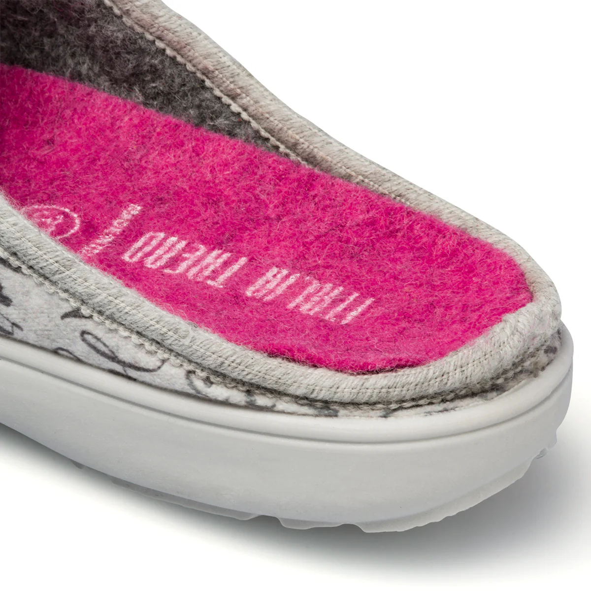 Pantofole grigie da donna in tessuto con gattino Italia Trend - Image 6
