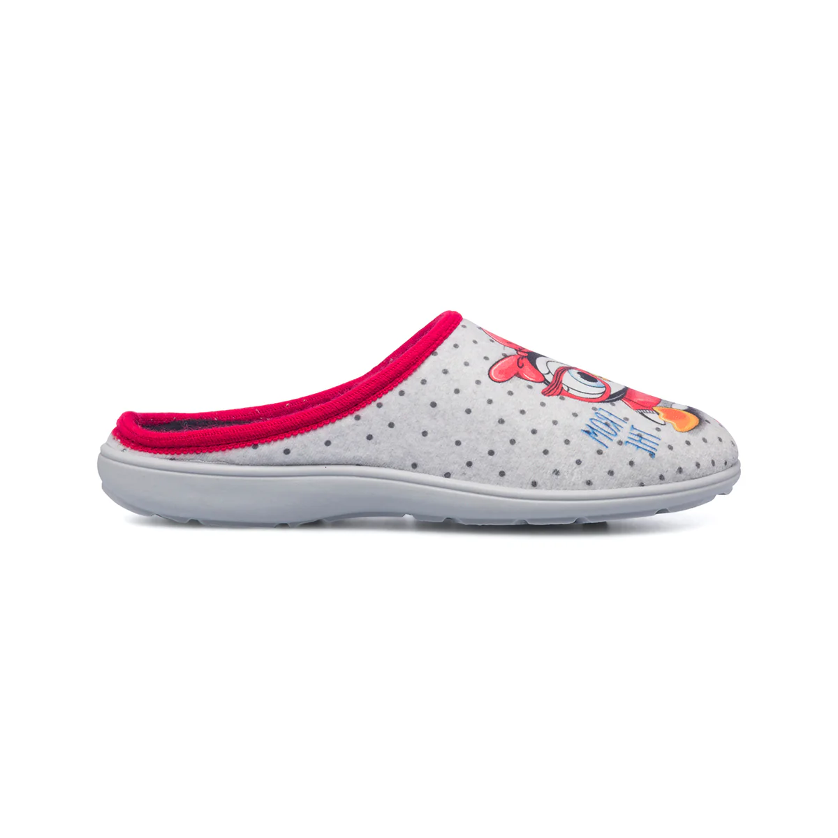 Pantofole grigie da donna in tessuto con pinguino Italia Trend