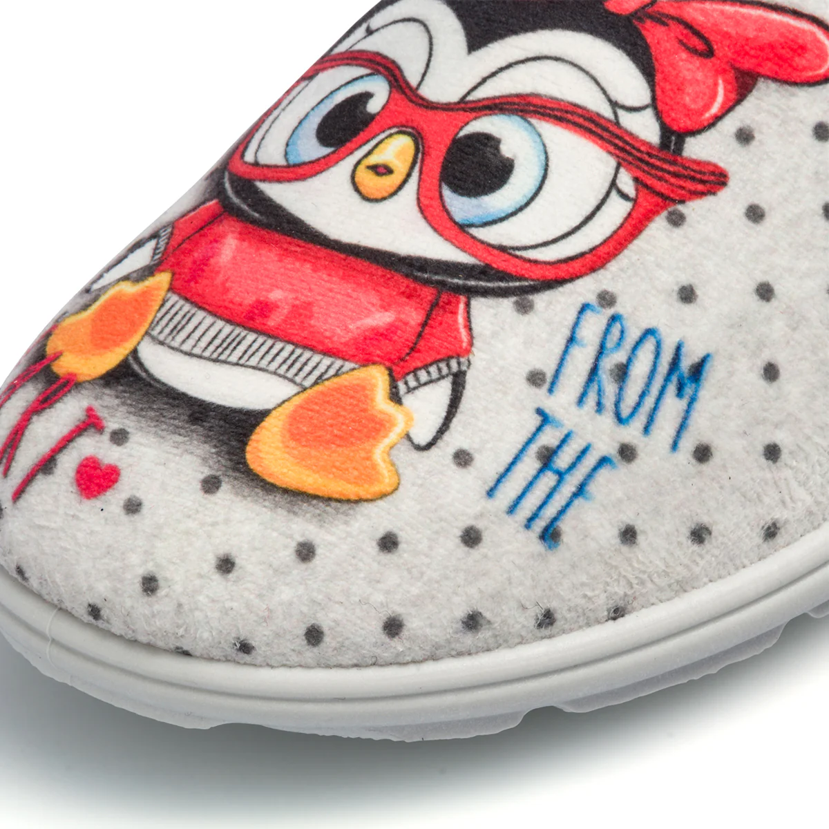 Pantofole grigie da donna in tessuto con pinguino Italia Trend - Image 5