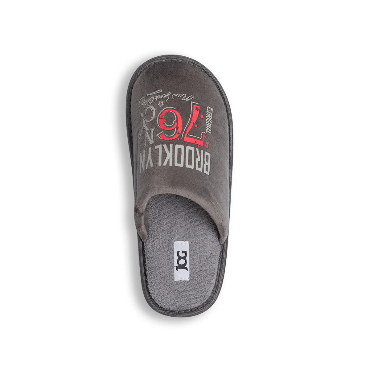 Pantofole grigie da uomo con stampa sul dorso Jog - Image 7