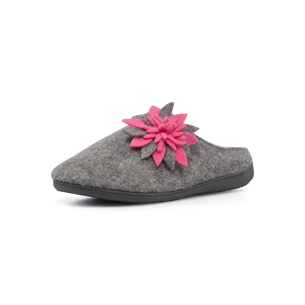 Pantofole grigie in tessuto da donna con fiore decorativo Superga - Image 2